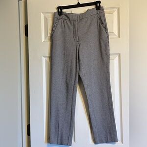 Zara Black and White Houndstooth Straight Leg Pants